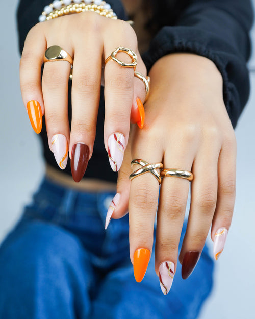 Autumn Amber Press On Nails