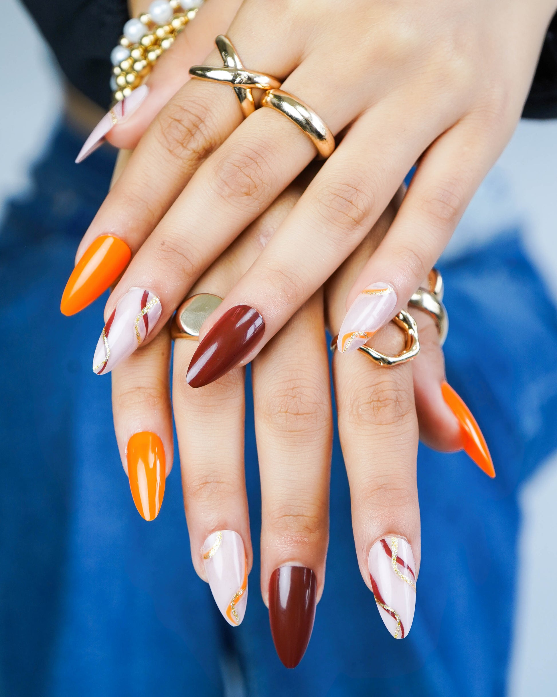 Autumn Amber Press On Nails
