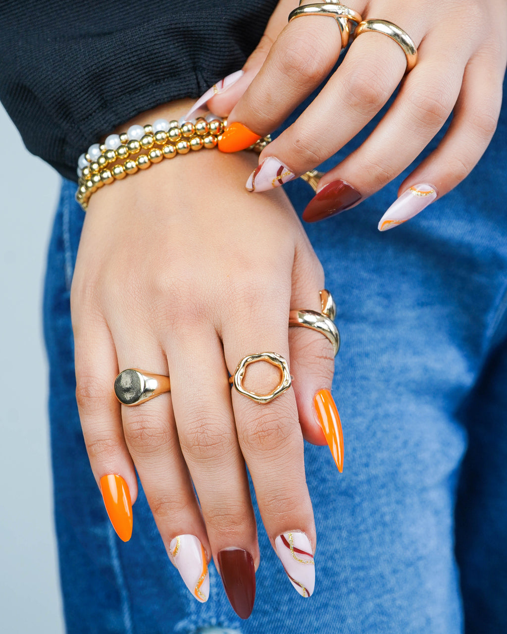 Autumn Amber Press On Nails